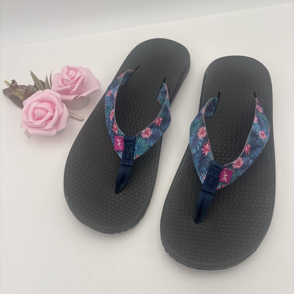 Chaco Flip‎ Flop Sandals Womens US 12 Blue  Floral Performance